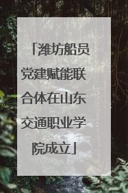 潍坊船员党建赋能联合体在山东交通职业学院成立