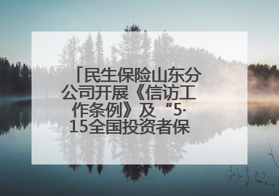 民生保险山东分公司开展《信访工作条例》及“5·15全国投资者保护宣传日”活动