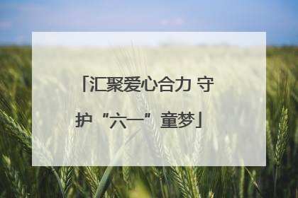 汇聚爱心合力 守护“六一”童梦