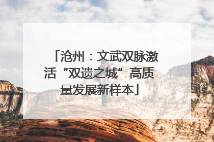 沧州：文武双脉激活“双遗之城”高质量发展新样本