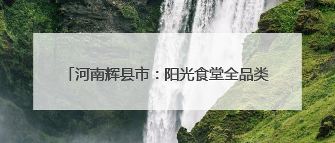 河南辉县市：阳光食堂全品类集采直供 全链条可控可溯