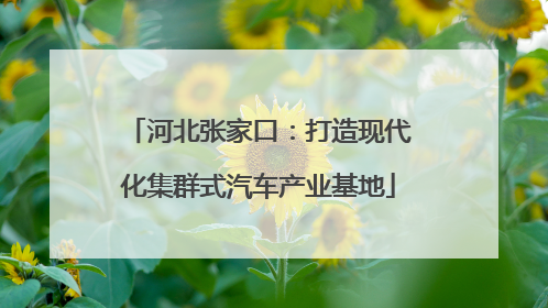 河北张家口：打造现代化集群式汽车产业基地