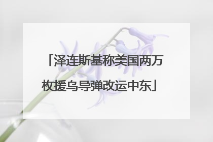 泽连斯基称美国两万枚援乌导弹改运中东