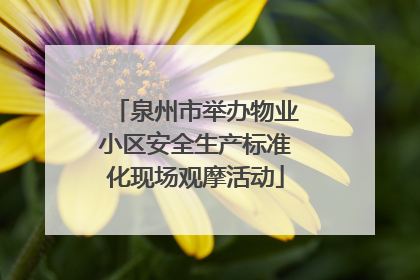 泉州市举办物业小区安全生产标准化现场观摩活动