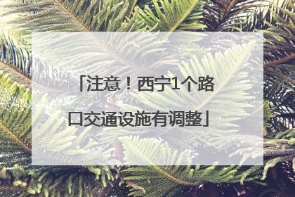 注意！西宁1个路口交通设施有调整