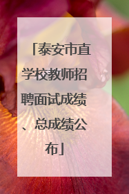 泰安市直学校教师招聘面试成绩、总成绩公布