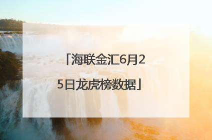 海联金汇6月25日龙虎榜数据