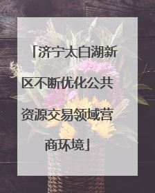 济宁太白湖新区不断优化公共资源交易领域营商环境