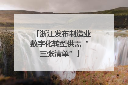 浙江发布制造业数字化转型供需“三张清单”