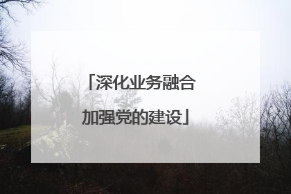 深化业务融合 加强党的建设