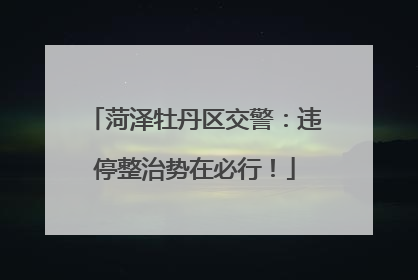 菏泽牡丹区交警：违停整治势在必行！
