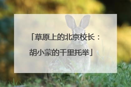 草原上的北京校长：胡小蒙的千里托举