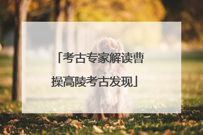 考古专家解读曹操高陵考古发现