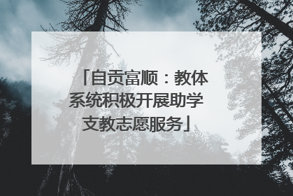 自贡富顺：教体系统积极开展助学支教志愿服务