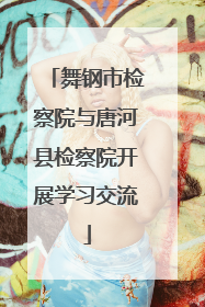 舞钢市检察院与唐河县检察院开展学习交流