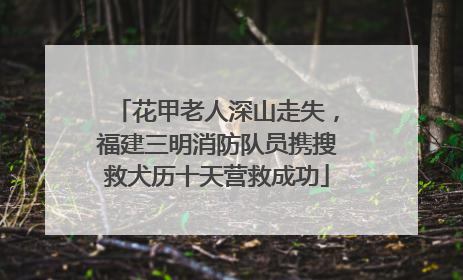 花甲老人深山走失，福建三明消防队员携搜救犬历十天营救成功