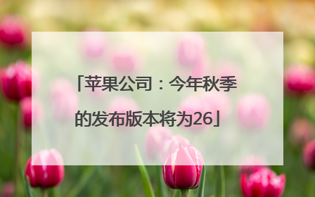 苹果公司：今年秋季的发布版本将为26