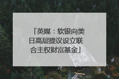 英媒：软银向美日高层提议设立联合主权财富基金