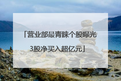 营业部最青睐个股曝光 3股净买入超亿元