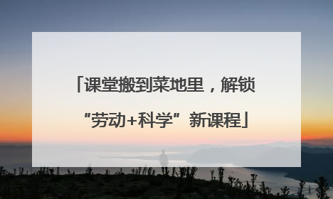 课堂搬到菜地里，解锁“劳动+科学”新课程