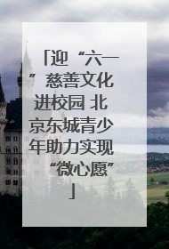 迎“六一”慈善文化进校园 北京东城青少年助力实现“微心愿”