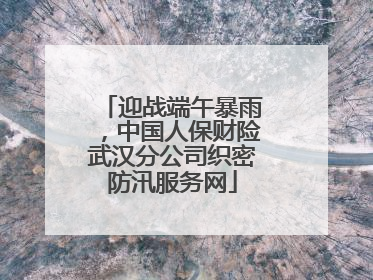 迎战端午暴雨，中国人保财险武汉分公司织密防汛服务网