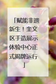 赋能非遗新生！奎文区手造展示体验中心正式揭牌运行
