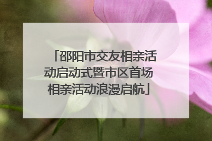 邵阳市交友相亲活动启动式暨市区首场相亲活动浪漫启航