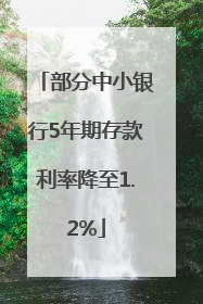部分中小银行5年期存款利率降至1.2%