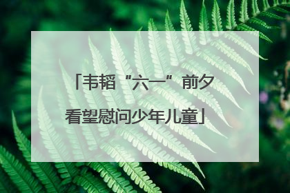 韦韬“六一”前夕看望慰问少年儿童