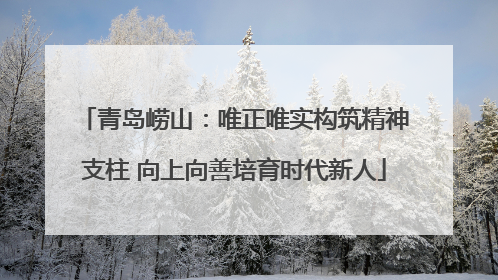青岛崂山：唯正唯实构筑精神支柱 向上向善培育时代新人