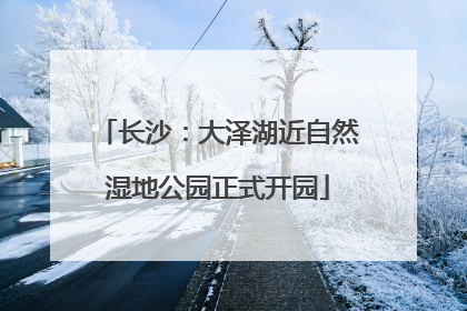 长沙：大泽湖近自然湿地公园正式开园