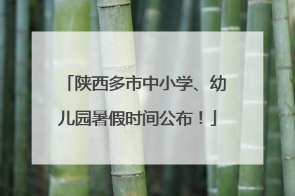陕西多市中小学、幼儿园暑假时间公布！