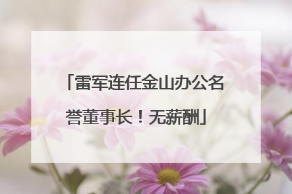 雷军连任金山办公名誉董事长！无薪酬