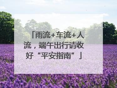 雨流+车流+人流，端午出行请收好“平安指南”