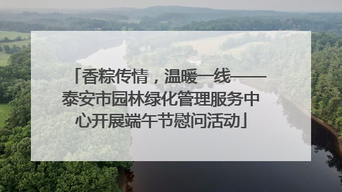 香粽传情，温暖一线——泰安市园林绿化管理服务中心开展端午节慰问活动