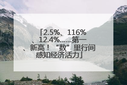 2.5%、116%、12.4%……第一、新高！“数”里行间感知经济活力