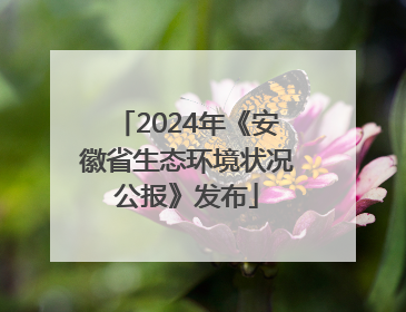 2024年《安徽省生态环境状况公报》发布
