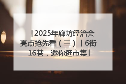 2025年廊坊经洽会亮点抢先看（三）丨6街16巷，邀你逛市集