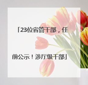 23位省管干部，任前公示！涉厅级干部