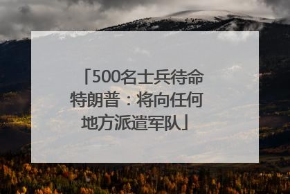 500名士兵待命 特朗普：将向任何地方派遣军队