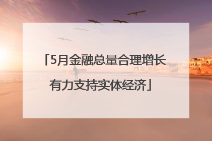 5月金融总量合理增长 有力支持实体经济