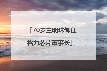 70岁董明珠卸任格力芯片董事长
